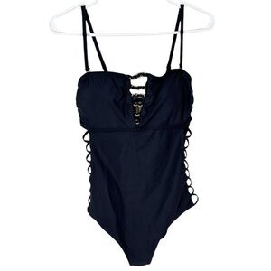 🌸Cyn & Luca Black Strapless One Piece Swimsuit- Size M